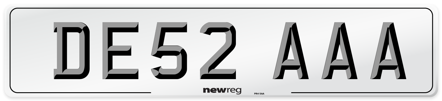 DE52 AAA Number Plate from New Reg